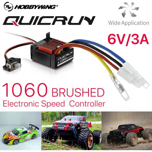 New Arrival Original HobbyWing QuicRun 1060 60A Brushed Electronic Speed Controller ESC For 1:10 RC Car Waterproof For RC Car