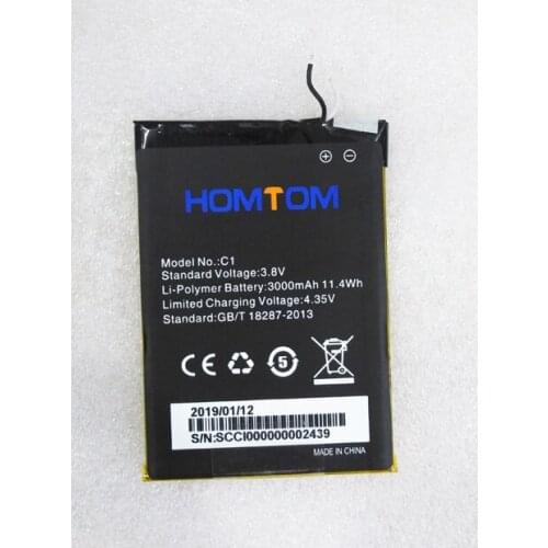 Original HOMTOM C1 phone battery 3000mah 3.8V for HOMTOM C1 16GB 5.5Inch Android 8.1 MT6580A Mobile Phone
