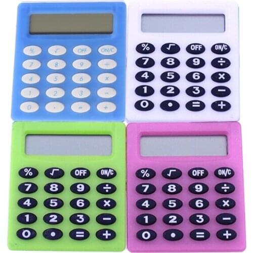 Mini Portable Electronic Calculator Candy Color Calculator Students School Use G6DD