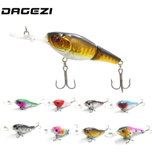 DAGEZI 10pcs/lot 9CM/10G 2 sections Fishing Lures Minnow Crank Bait Crankbait Bass Fishing Tackle Treble Hook bait wobblers