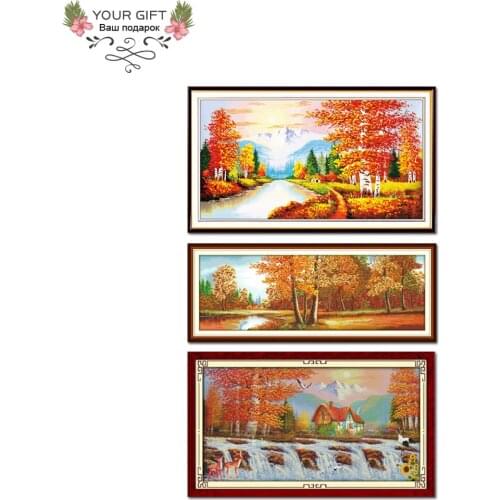 Joy Sunday F014(1)(2)(3) Free Shipping Home Decoration 14CT 11CT Counted and Stamped Golden Time Chinese Cross Stitch Needlework