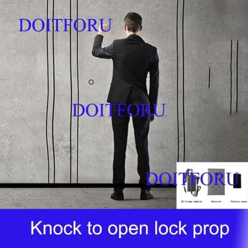 Escape room props TAKAGISM game Knock the door with right rhythm to unlock sensor prop for real life room escape adventure game