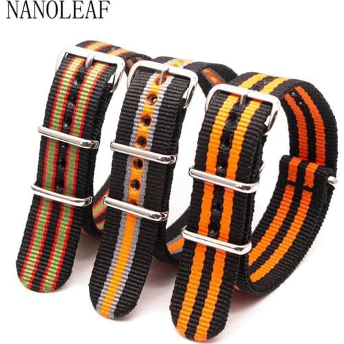 3PCS Nylon Watch Band 18MM 20MM 22MM 24MM with Stainless Steel Pin Buckle Premium Replacement Strap for NATO Style Wristband