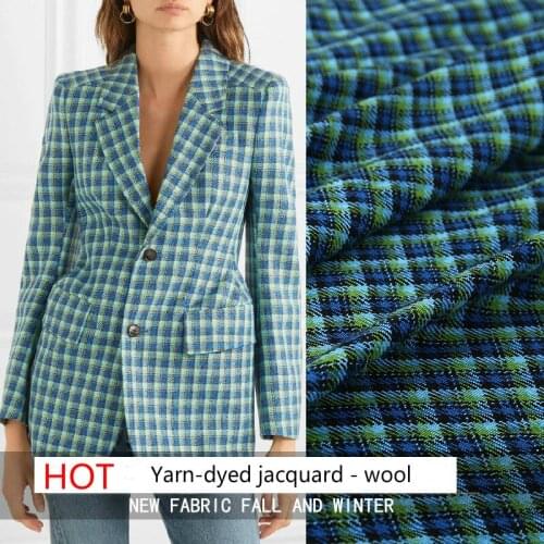 Wool-dyed jacquard brocade suit clothing fabric jacket pants custom new high-grade scarce fabric autumn and winter fashion cloth