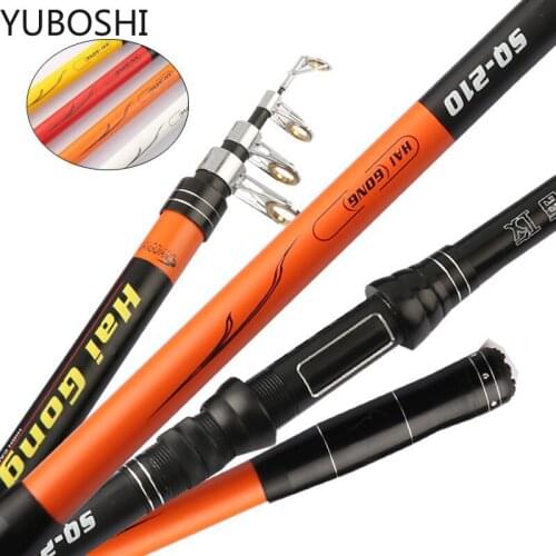 YUBOSHI New Portable Ultralight hard 2.1M -4.5M Carp Fishing Rod feeder Hard Carbon Fiber Telescopic Fishing Rod fishing pole