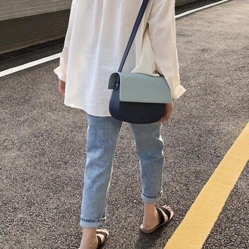 Bags for Women 2019 New Messenger Bag Hit Color High Quality PU Leather Shoulder Bag Girl Fashion Korean Style Flip Bag