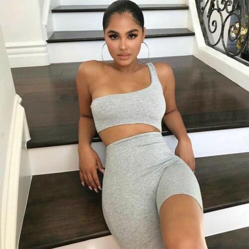 Women’s Summer breathable Sexy One Shoulder Jumpsuit Personality Solid Color High Waist Hollow Tight Bottoming Playsuit