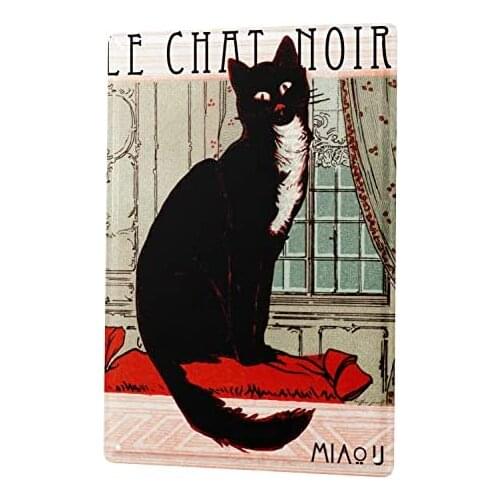 Tin Sign Decor Plaques 30 x 40 cm Cat Chat Noir