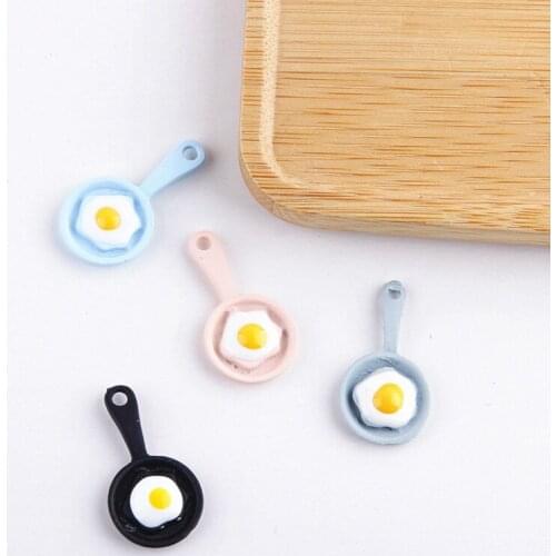 10pcs 15*27mm Fried Egg Pan Enamel Charms Pendants Oil Drop Pan Floating DIY Earrings Hair Dangle Charms Jewelry Accessory FX121