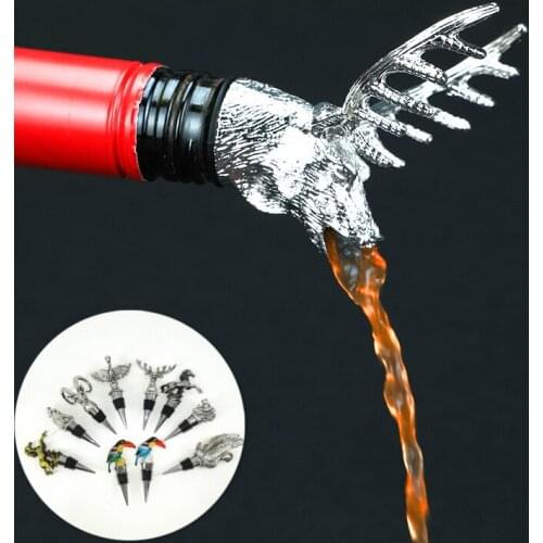 15 Style Swan Pterosaur Grape Antelope Head Zinc Alloy Grape Red Wine Stopper Save Plug Champagne Bottle Cap Toucan Wine Cover