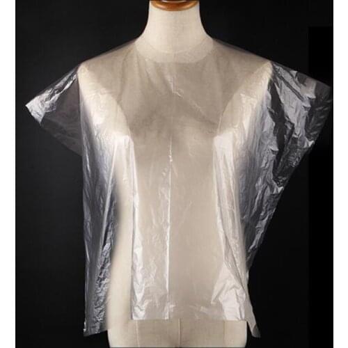400x Disposable Waterproof Hairdresser Cape - Clear Plastic Cape for Cutting Hair, Hair Coloring, Styling - 64x84cm, 130x92cm