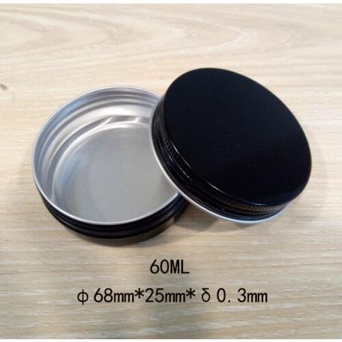 50pcs/lot 60ml Black Cosmetic Containers Crafts Aluminum Boxs Small Storage Jars Empty Screw Top Sample Containers