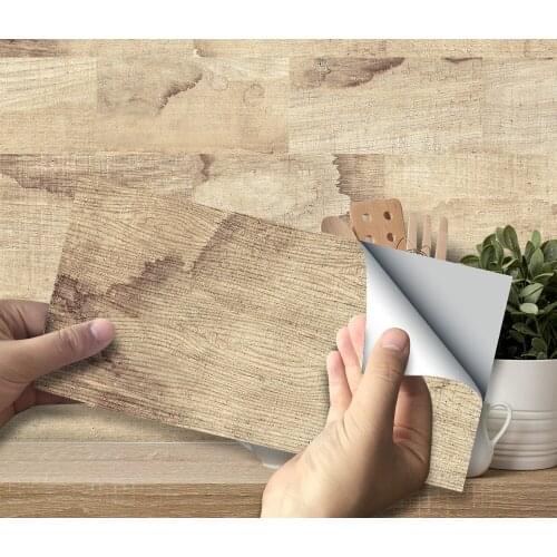 9PCS American Grain PVC Wall Stickers Modern Home Decoration Bedroom Room Wall Decor For Home Decor Self Adhesive Tile Sticker