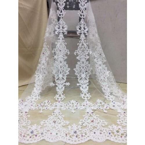 African French Lace Fabric JRB-12282 best Quality beaded embroidered African Tulle Lace Fabric For Wedding