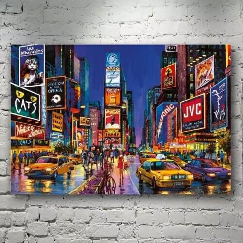 Full Square/Round Drill 5D DIY Diamond Painting New York Times Square 3D Diamond Embroidery Mosaic Cross Stitch Rhinestone Decor