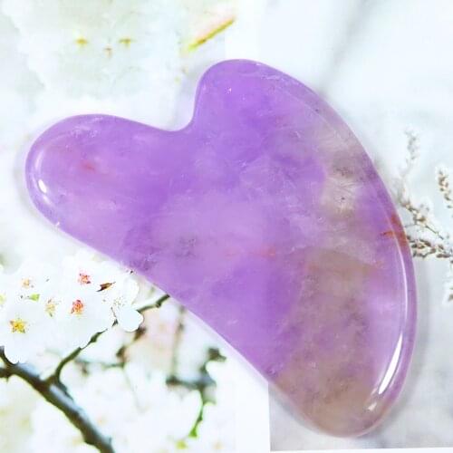 Amethyst Face Gua Sha Tool Skin Care Body Eye Natural Crystal Mineral Stone Massager Health Beauty Lifting And Firming