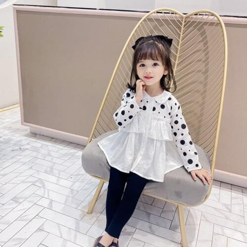 Blouses For Girls Dot Pattern Girls Shirts Patchwork Childrens Shirts For Girl Spring Autumn Childrens Clothing Girl