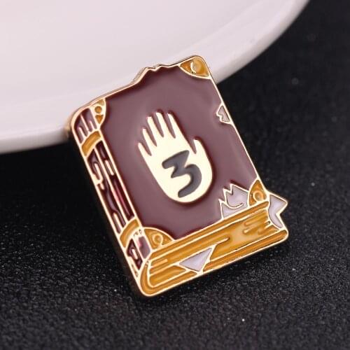 Journal 3 Books Brooch Cute Enamel Lapel Pins Creative Backpack Hat Clothes Jewelry Accessories Halloween Gifts