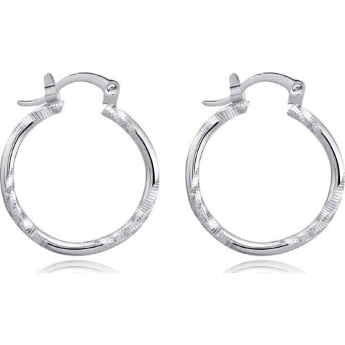 GEOMEE 1Pair Europe Women Earring Elegant Vintage Round Hoop Earrings Stainless Steel Brincos Punk Pendientes Woman Jewelry