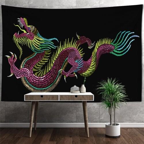 Chinese Dragon Totem Tapestry Wall Mount Bohemian Bedroom Home Decoration Art Wall Mount Tapestry Home Decor