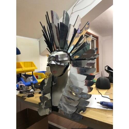 Silver eagle headdress halloween cosplay party headwear stage show performance wear