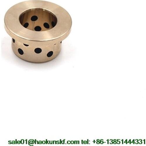 JFB3520 / 3520F (Size:35*45*20/60*5mm) Flanged Solid-Lubricanting Oilless Graphite Brass Bushing|Copper Bearing
