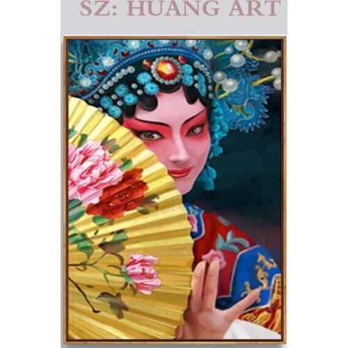 The quality of the Chinese opera hand-painted wall drama actor Peking Opera theater portrait oil painting villa hall