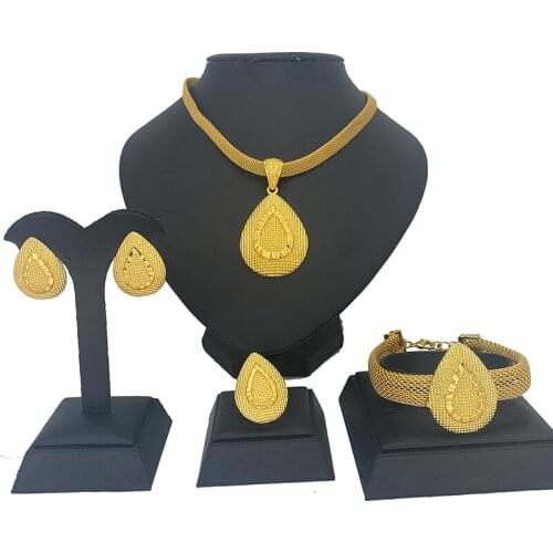 Jewelry Set Ball Pendant Chains and Earrings for Women Girls Dubai Gold Color African Birthday Party Gifts