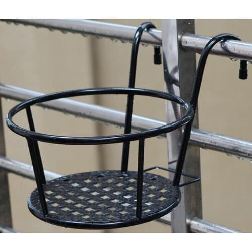 2Pcs Potted Flower Hangin Basket Planter Rack Thickened Metal for Outdoors