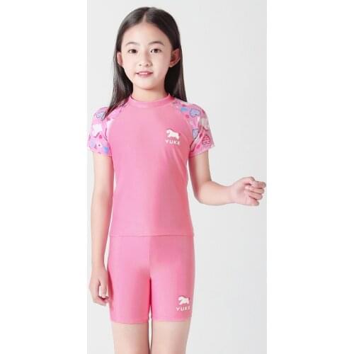 Summer Pink Bathing Suit for Girls Swimsuit One Piece Quick Dry Beach Kid Cute Swimwear Pool Sweet Beachwear of Children Vacatio
