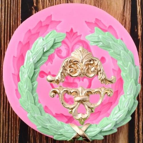 Leaves Wreath Silicone Molds Leaf Relief Fondant Mould Cake Decorating Tools Cupcake Baking Candy Clay Chocolate Gumpaste Moulds