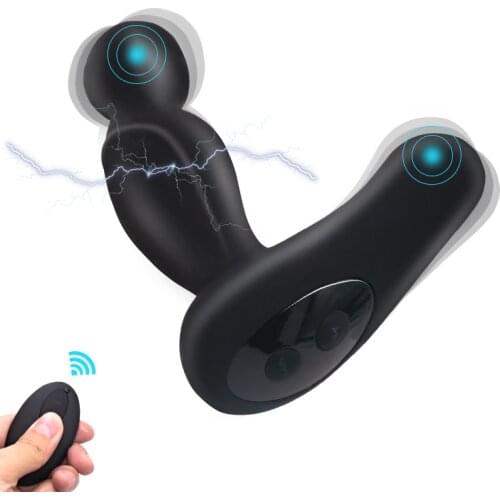 Remote Control Electric Shock Prostate Massager Anal Butt Plug G Spot Vibrating Dildo Vibrator Adult Sex Toys for Men Women