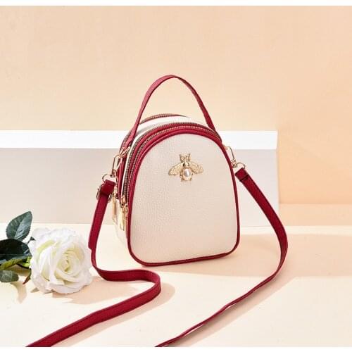 Women Girls PU Leather Mini Shoulder Bag Female Three Layers Circle Luxury Small Handbags Crossbody Messenger Bag Women Designer