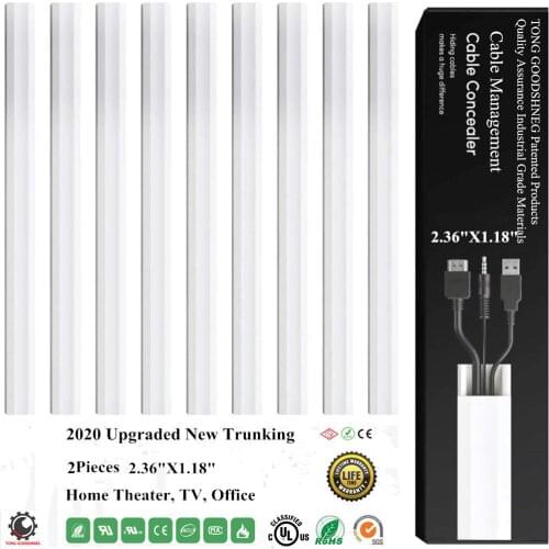 2.36"X1.18"2020 Upgraded Cable Concealer Cord Cover PVC Trunking Cord Management New Household Wire Trunking in Home Office