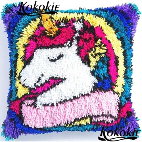 Latch Hook Rug Kits cartoon cross stitch sets sale unicorn printed pillow kits Threads embroidery embroider Needlework kits