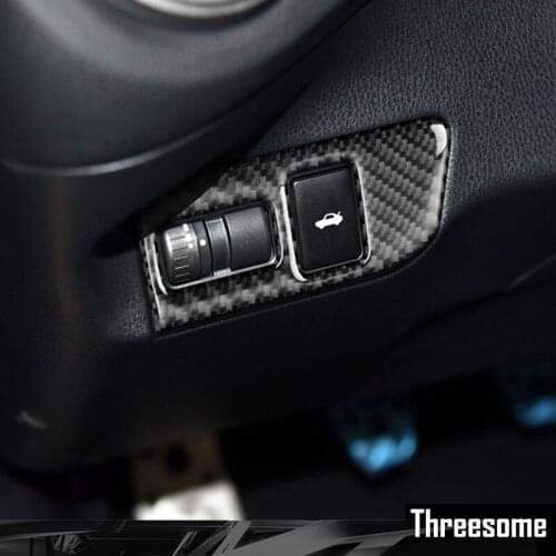 SRXTZM Carbon Fiber Rear Trunk Switch Control Button Decoration Frame Sticker For Subaru BRZ Toyota 86 Car Accessories