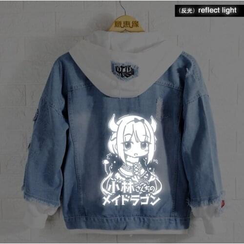 New Spring fall Kaguya-sama: Love Is War Kaguya Shinomiya hoodie Anime Coat reflect light Men Denim Jacket