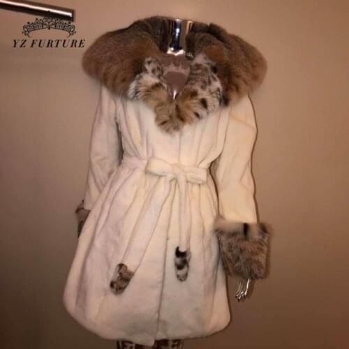 2021 New Real Mink Fur Coat Customize Thick Warm With Hat Wholeskin Nature Winter Warm Tops Fashion Coat Simple Stylish Outwear