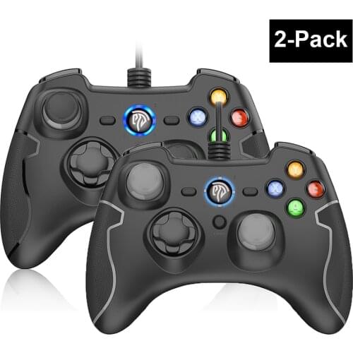 2PCS EasySMX ESM-9100 Wired Gamepad PC Controller Joysticks For PC PS3 Android Smart Phone Android TV Box Gamepad (Black+Gray)