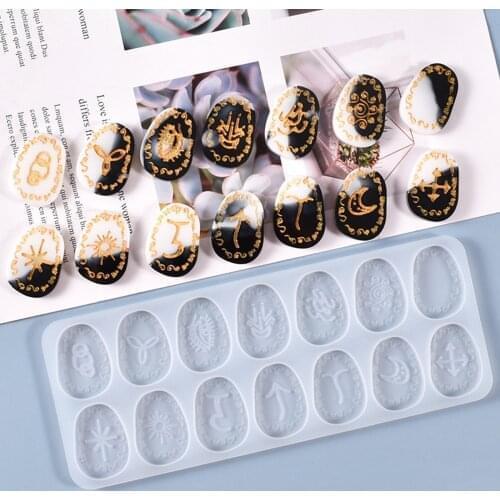 Rune Divination Casting Silicone Mould DIY Crafts Plaster Soap Making Tool Crystal Epoxy Resin Mold