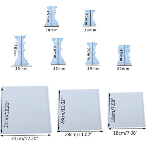 Crystal Epoxy Resin Mold International Chess Checkerboard Casting Silicone Mould MXME