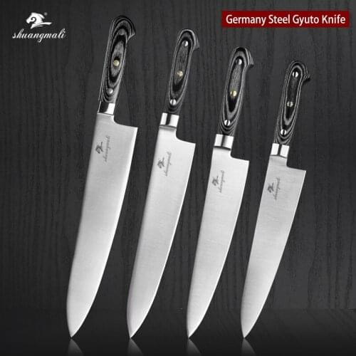 Shuangmali Gyuto Cleaver knife Germany 1.4116 Stainless Steel Kitchen Cleaver Knives Slicing Meat Chef Knife With Wood Handle