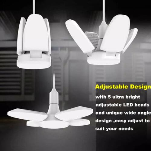 3800LM led Lamp Led Bulb E26/E27 38W Foldable Fan Blade Angle Adjustable for Living Room home Garage Warehouse Workshop Lighting