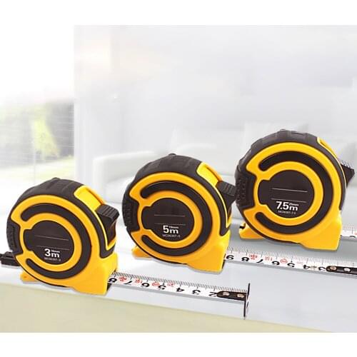 High Precision Alloy Steel Measurement Tape Double-side Scale Design Tape Measure 3/5/7.5M Retractable Brake Lock Measuring Tool