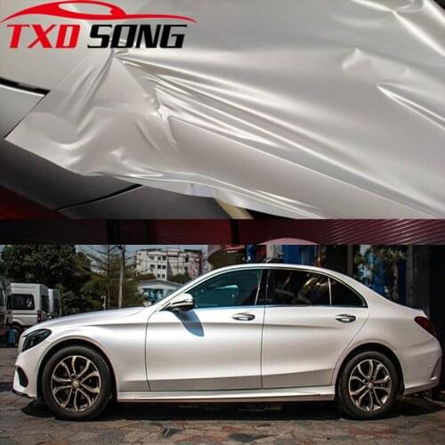 High Quality Ceramic White Matte Vinyl Wrap Car Sticker Foil With Bubble Free Satin Pearl Car Vinyl Film For Car Body Wrapping