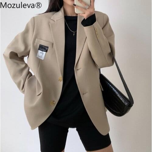 Mozuleva 2021 Office Ladies Loose Blazer Suit Single Breasted Female Oversized Suit Jacket Women Korean Full Sleeve Outwear