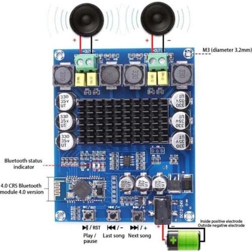120W*2 TPA3116D2 Audio Power Bluetooth Amplifier Board btm835/csr8635(4.0) Dual Channel TPA3116 Bluetooth Stereo Amplifiers