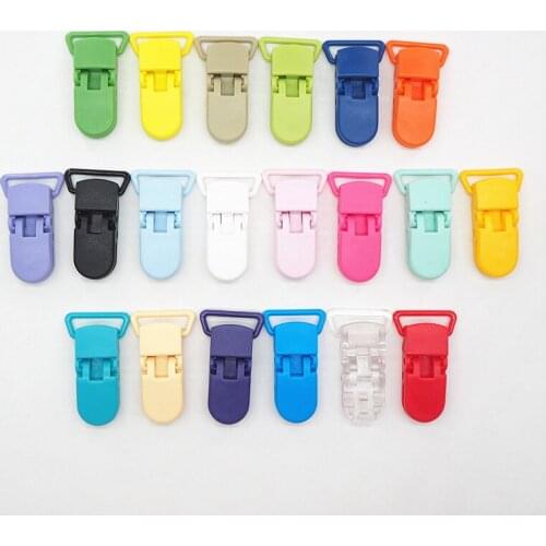 15 color) 45pcs 2.0CM 0.8'' Kam Plastic Baby Pacifier MAM NUK Dummy Chain Holder Clips Suspender Clips