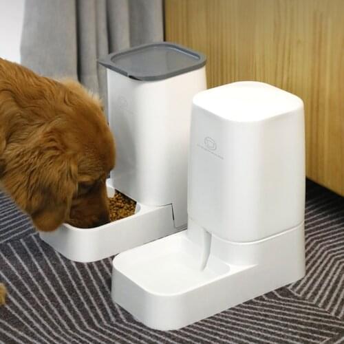 2.1kg/3.8L Pet Automatic Food Water Feeder for Dog Cat Detachable Pet Feeding Dispenser Bowl Container Supplies