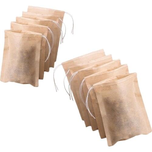 200 Pcs 5x7 & 7x9cm Empty Tea Filter Bags Loose Herbs Teabag With Drawstring